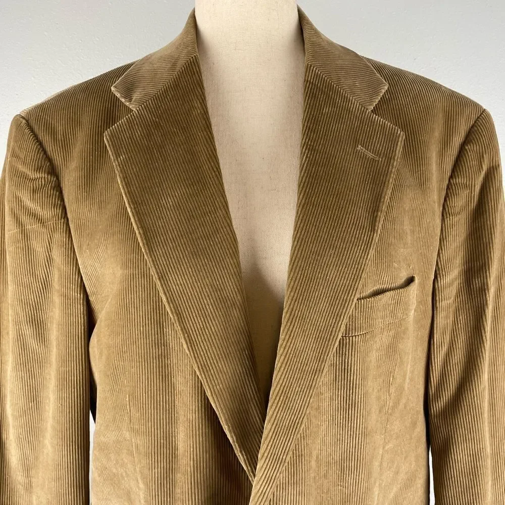 Stafford Essentials Men's Tan Corduroy Blazer Size 42R
